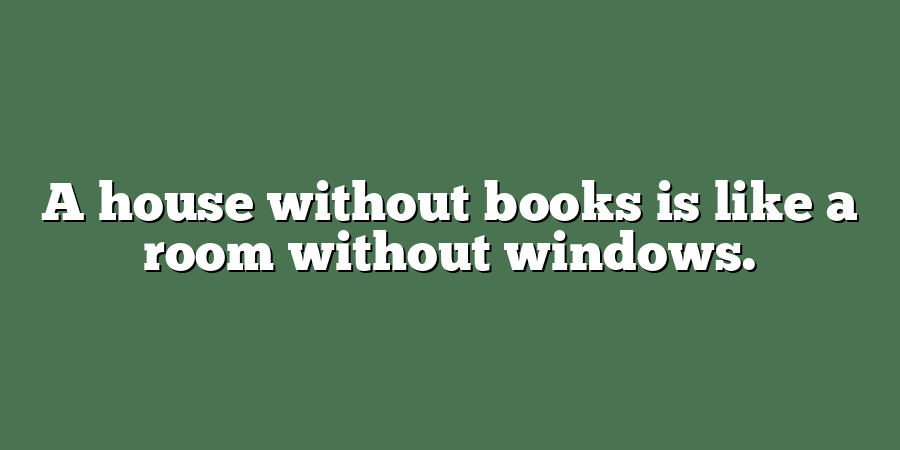 A house without books is like a room without windows.