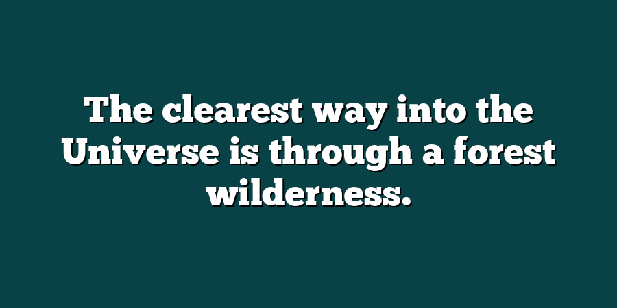 The clearest way into the Universe is through a forest wilderness.